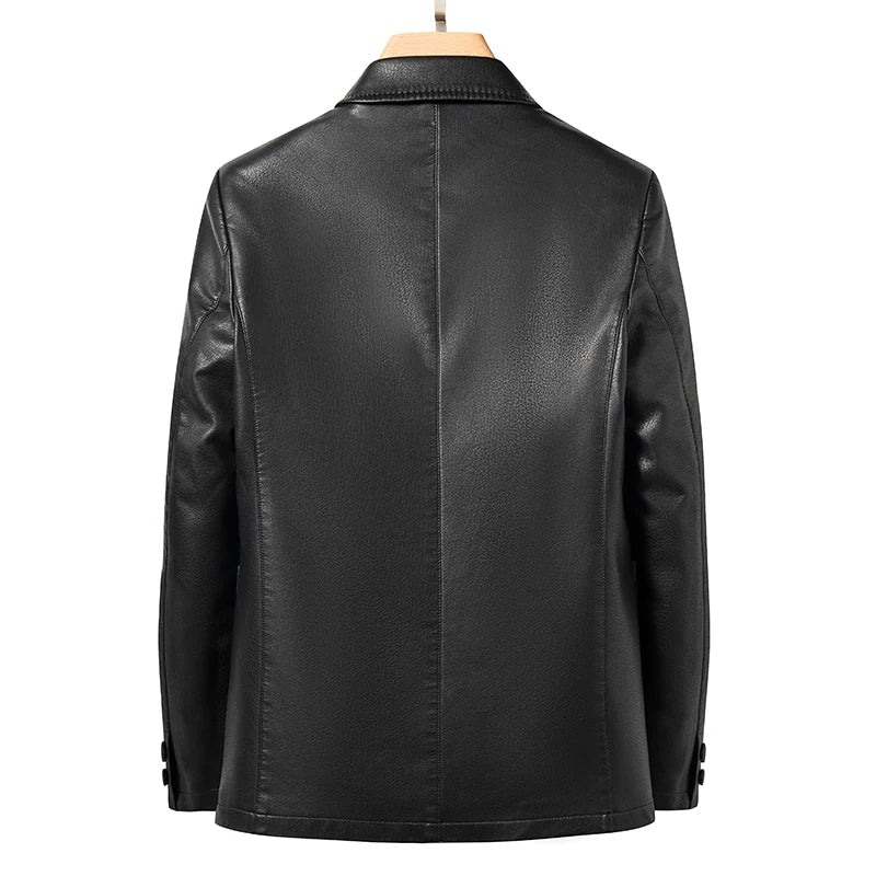 YN-2330 Natural Sheep Leather Casual Suit Men's Jacket Slim Spring and Autumn Thin Section Black Brown