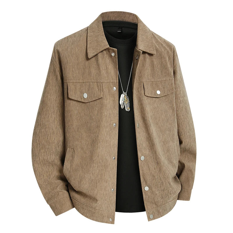 Men Jacket Corduroy Trench Coats Oversize 6XL 7XL 8XL Plus Size Print Spring Pattern Hip Hop Motorcycle Pocket Streetwear Soft