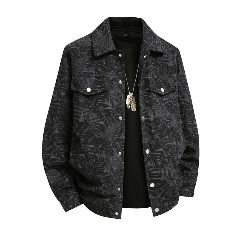 Men Jacket Corduroy Trench Coats Oversize 6XL 7XL 8XL Plus Size Print Spring Pattern Hip Hop Motorcycle Pocket Streetwear Soft