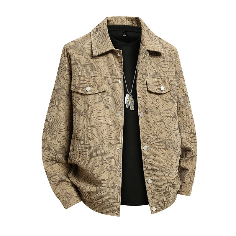 Men Jacket Corduroy Trench Coats Oversize 6XL 7XL 8XL Plus Size Print Spring Pattern Hip Hop Motorcycle Pocket Streetwear Soft