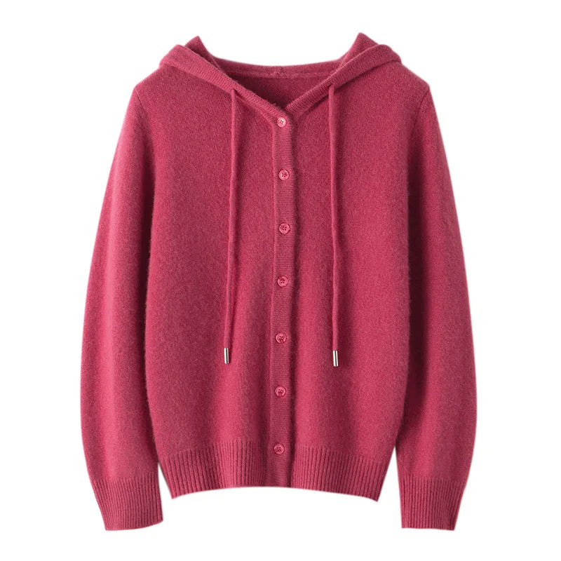 Women Cardigans Hooded Single Breasted Thick Warm Sweater Loose Knitted Bottoming Shirt Autumn Winter Knit Fashion Korean Jumper