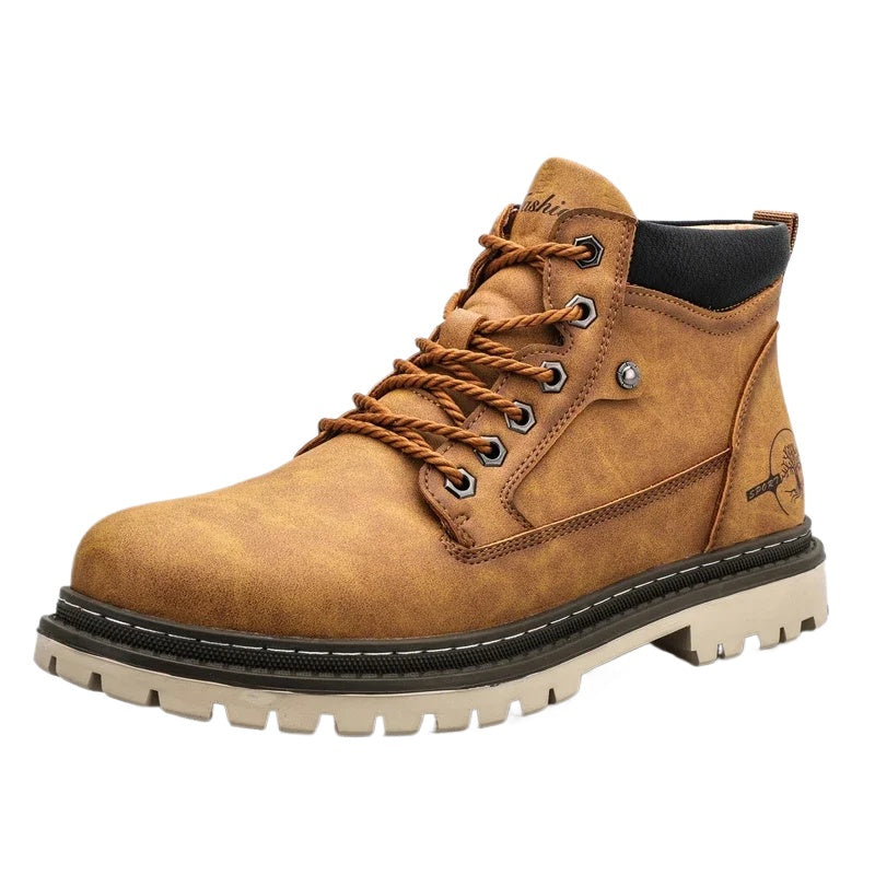 DEKABR Casual Shoes For Men Autumn Winter Warm Fur Plus Comfortable Retro Boots Wear-Resistan Leisure Vintage Style Boots Men